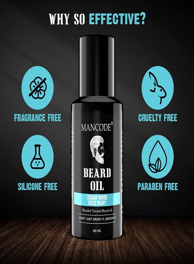 MAN CODE Mancode Beard Growth Oil for Men - 60ml More Beard Growth, With Cedarwood & Rose Mary Natural Oils including Vitamin E, Nourishment & Strengthening, No Harmful Chemicals - Image 2